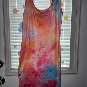 SHEIN Multicolor Tie-Dye Tank Dress